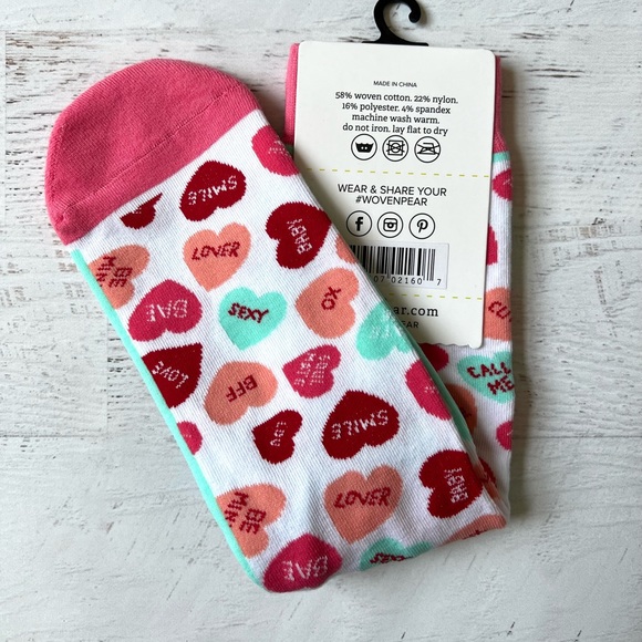 Woven Pear Valentines Be Mine Sock - Picture 3 of 3